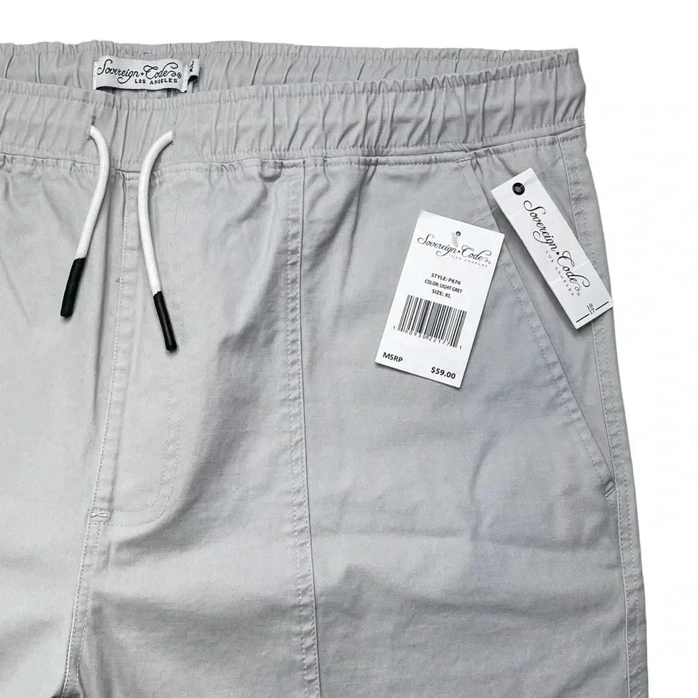 Sovereign Code Light Grey Drawstring Mens Shorts Size XL - Picture 5 of 9